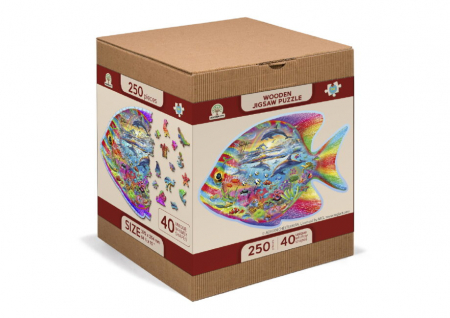 Jocuri educative - Puzzle din lemn, Pestisorul fermecat, 250 piese
