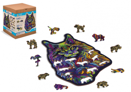 Puzzle din lemn, Pisica curcubeu, 140 piese [1]