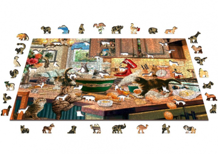 Puzzle din lemn, Pisicutele bucatari, 1010 piese [3]