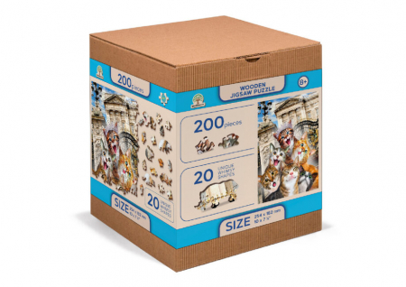 8+ - Puzzle din lemn, Pisicutele din Londra, 200 piese