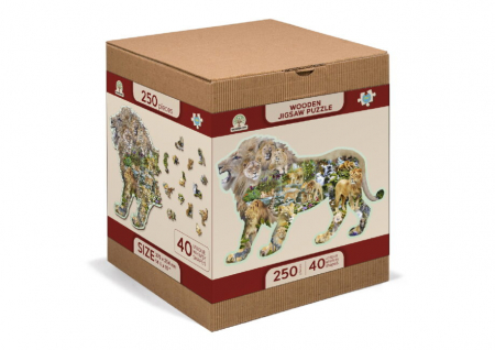Jocuri educative - Puzzle din lemn, Regele junglei, 250 piese