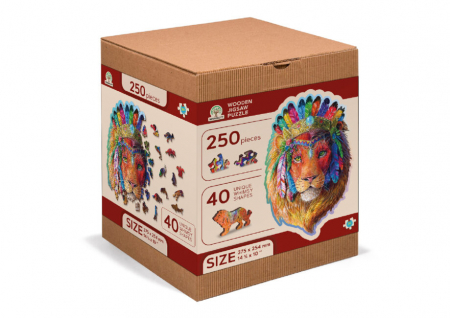 Jocuri educative - Puzzle din lemn, Regele leu, 250 piese