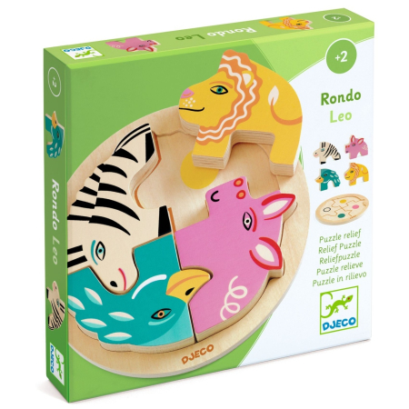 Noutati - Puzzle din lemn Rondo Leo, Djeco