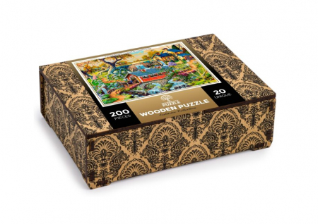 Jocuri educative - Puzzle din lemn, Viata la tara, 200 piese