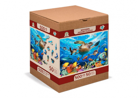 8+ - Puzzle din lemn, Viata oceanica, 505 piese
