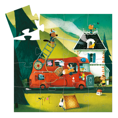 Puzzle Djeco – Mașina de pompieri [1]