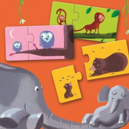 Noutati - Puzzle duo Mama și puiul Djeco