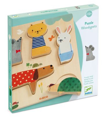Noutati - Puzzle lemn animale de companie Djeco