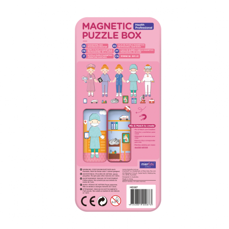 Puzzle magnetic in cutie metalica, joc de potrivire si asociere - Doctor [2]