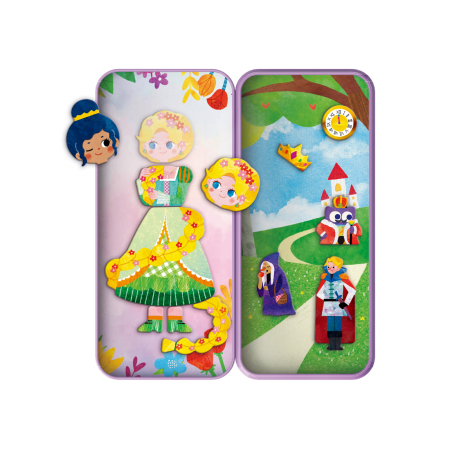 Puzzle magnetic in cutie metalica, joc de potrivire si asociere - Povesti [2]