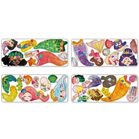 Puzzle magnetic in cutie metalica, joc de potrivire si asociere - Sirene [3]