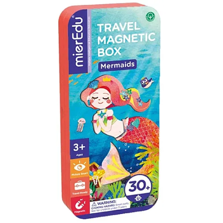 Noutati - Puzzle magnetic in cutie metalica, joc de potrivire si asociere - Sirene