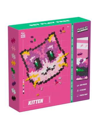 Noutati - Puzzle pe numere Plus-Plus, 500 piese, Pisicuta