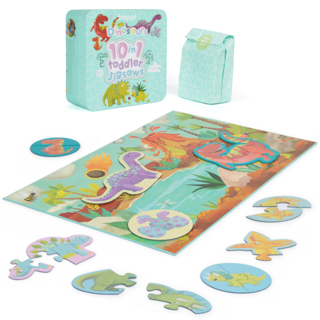 Puzzle progresiv Toddler 10 in 1, Boppi - Dinozauri [2]