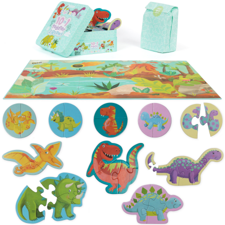 Puzzle progresiv Toddler 10 in 1, Boppi - Dinozauri [3]