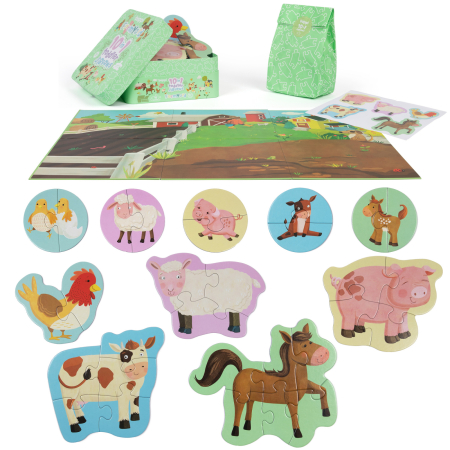 Puzzle progresiv Toddler 10 in 1, Boppi - Ferma [8]
