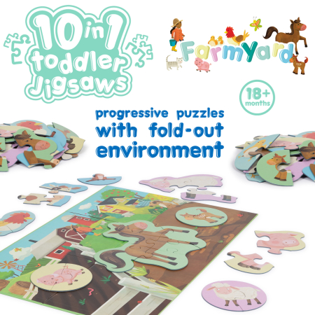 Puzzle progresiv Toddler 10 in 1, Boppi - Ferma [3]