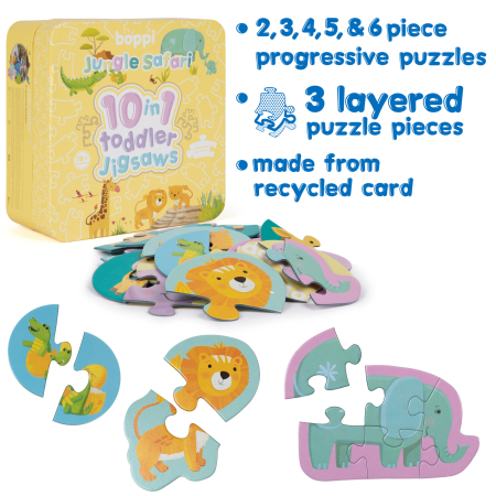 Puzzle progresiv Toddler 10 in 1, Boppi - Jungla Safari [4]
