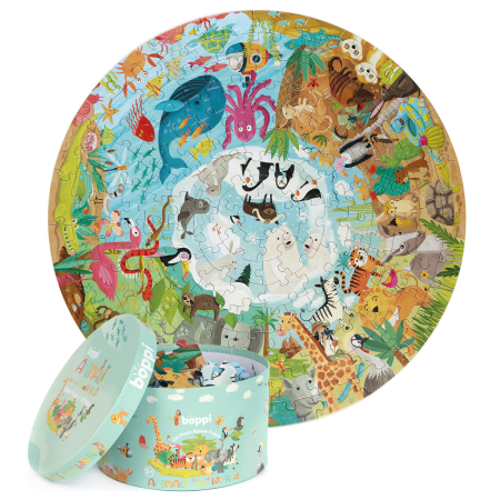 Puzzle rotund, 150 piese, Boppi - Animale din intreaga lume [3]