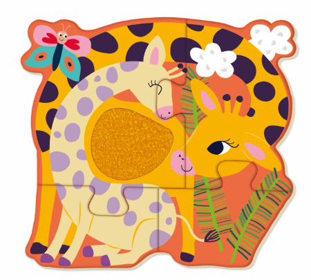Puzzle tactil din lemn - Jungla [1]