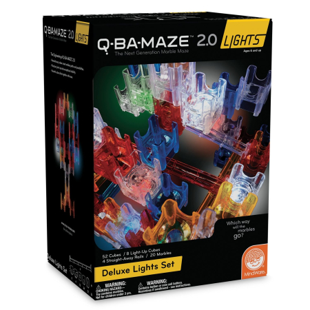 Noutati - Q-BA-MAZE 2.0 Deluxe Lights Set, joc de constructie cu bile si cuburi luminoase