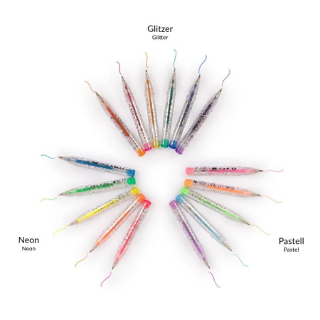 Set 16 mini pixuri cu gel, glitter, neon [1]