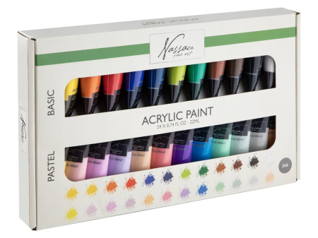 Set 24 culori acrilice, pastel si de baza, Fine Art Nassau [1]