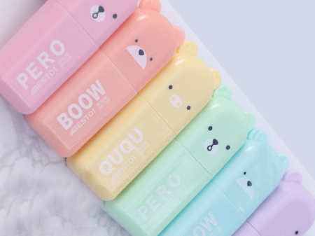 Set 6 mini markere in forma de ursulet, Macarons [1]