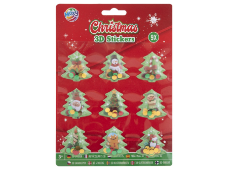 Noutati - Set abtibilduri 3D tematica Craciun, brad 