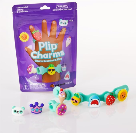 Noutati - Set Brățară si inel cu talismane pop-it Plip Charms, mov