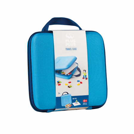Noutati - Set constructie Plus-Plus, 100 piese, portabil, in geanta cu fermoar