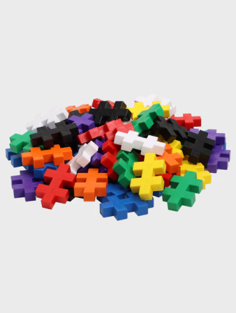 Set constructie Plus-Plus, 70 piese mari, portabil, in cutie metalica, culori standard [2]