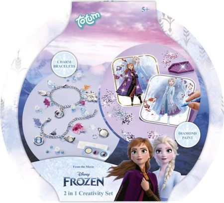 Set creativ 2 in 1, Disney Frozen, diamond paint si bratari cu pandantive [1]
