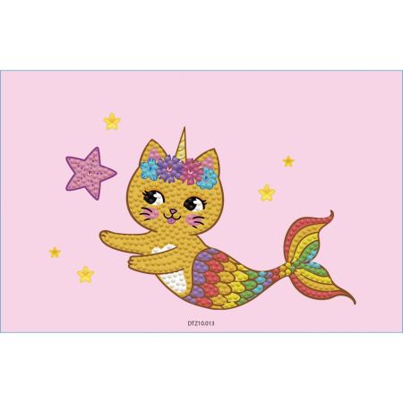 Set creativ 5 in 1, Pisica-Sirena, pictura cu diamante [1]