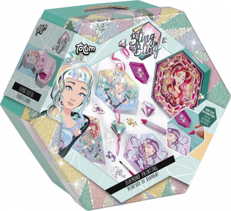 5-7 ani - Set creativ Bling Bling, pictura cu diamante