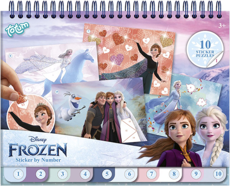 Noutati - Set creativ cu abtibilduri, lipeste pe numere, Disney Frozen