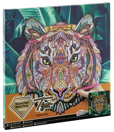 Noutati - Set creativ cu strasuri, Diamond paint, Canvas Tigru, Moxy