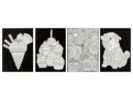 Set creativ de colorat pe fundal de catifea, Velvet Paper, prajituri, planse catifelate, A5 [3]