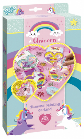 Jocuri de logică și de memorie - Set creativ DIY cu diamante - unicorni cu slipici