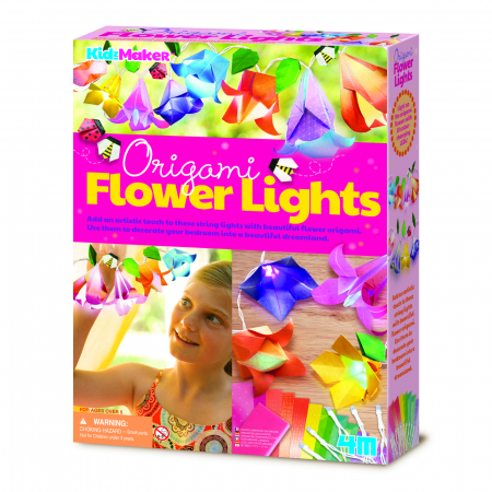 5-7 ani - Set creativ DIY - Luminite cu flori origami
