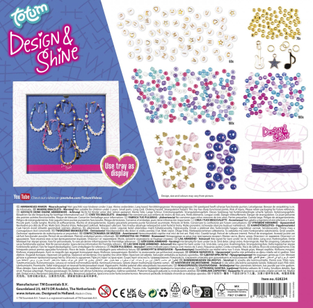 Set creativ DYI Bratari cu sclipici, Design and shine, Totum [2]