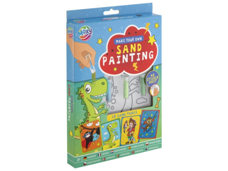 Noutati - Set creativ  DYI, Pictura cu nisip si abtibilduri, Dinozauri