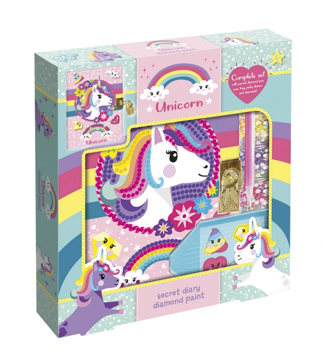 Jocuri de logică și de memorie - Set creativ Jurnalul meu cu unicorni si diamante