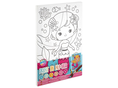 Noutati - Set creativ Picteaza pe numere, Canvas, sirena