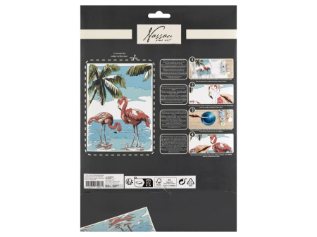 Set creativ, Pictura pe numere cu 9 culori acrilice incluse, model flamingo, Nassau [1]