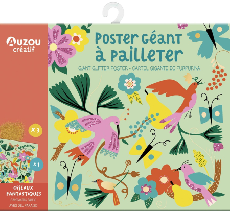 Noutati - Set creativ, Poster cu sclipici gigant - pasari fantastice