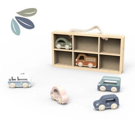 Set de 6 masinute din lemn, Speedy Monkey [2]