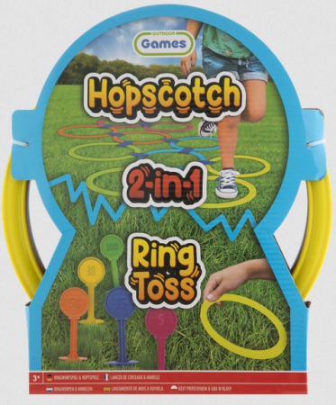 Noutati - Set de joaca 2 in 1 , Arunca inelele si sotron