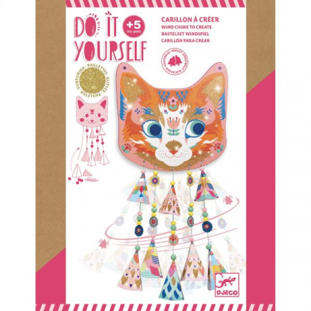 Jocuri creative - Set DIY - Mobil cu clopotei si sclipici - Pisicuta
