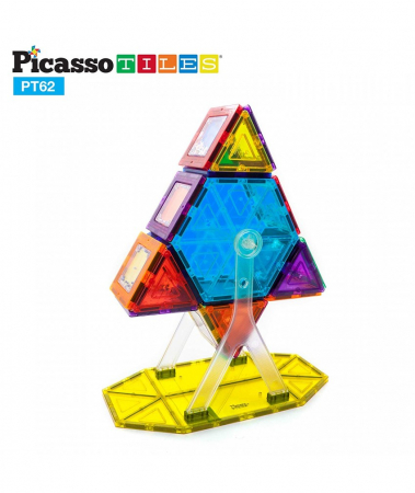Set PicassoTiles Roată De Parc De Distracții - 62 Piese Magnetice De Construcție Colorate [1]
